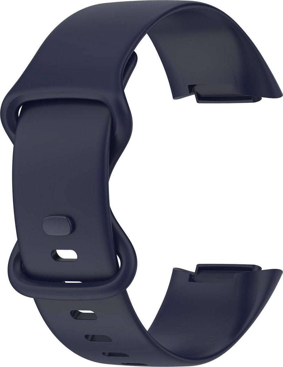 YONO Siliconen Bandje geschikt voor Fitbit Charge 5 / 6 - Donkerblauw - Large