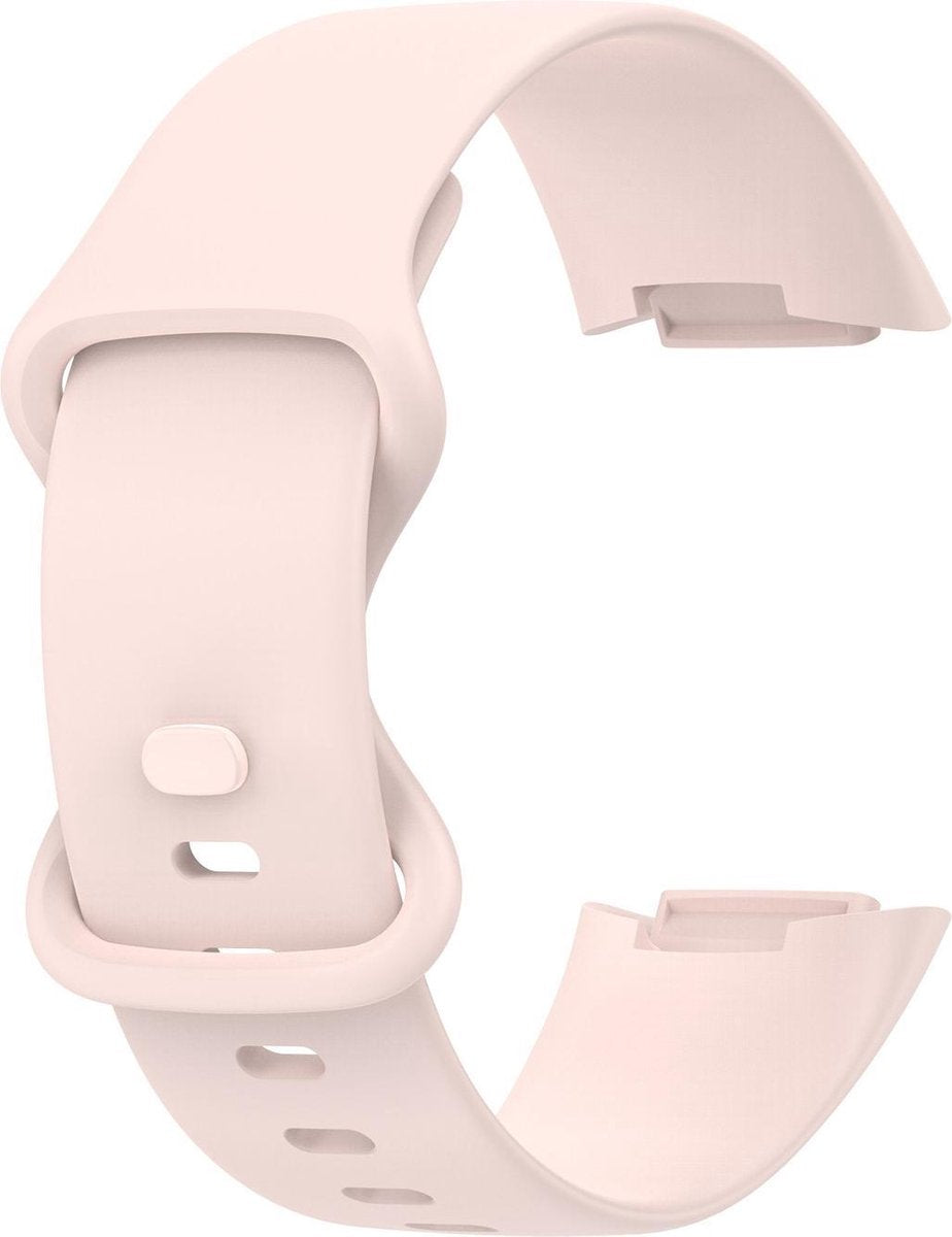 YONO Siliconen Bandje geschikt voor Fitbit Charge 5 / 6 - Lichtroze - Small