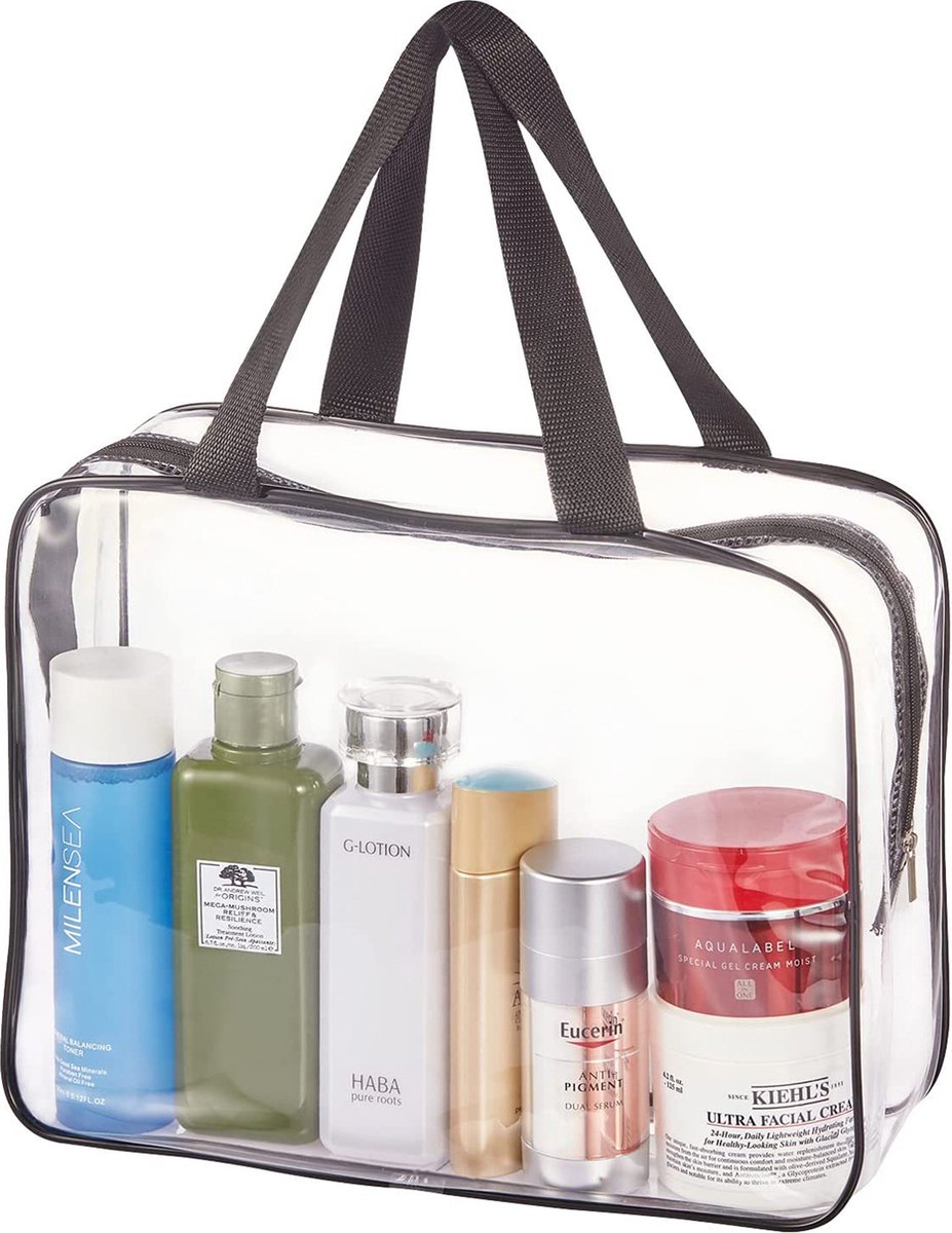 YONO Reis Doorzichtige Toilettas Set voor Toiletartikelen – Transparante Travel Organizer Bag 3-Pack