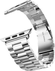 YONO Luxe Metalen Schakel Band geschikt voor Apple Watch - 38 mm - 40 - 41 - RVS Stalen iWatch Armband - Zilver