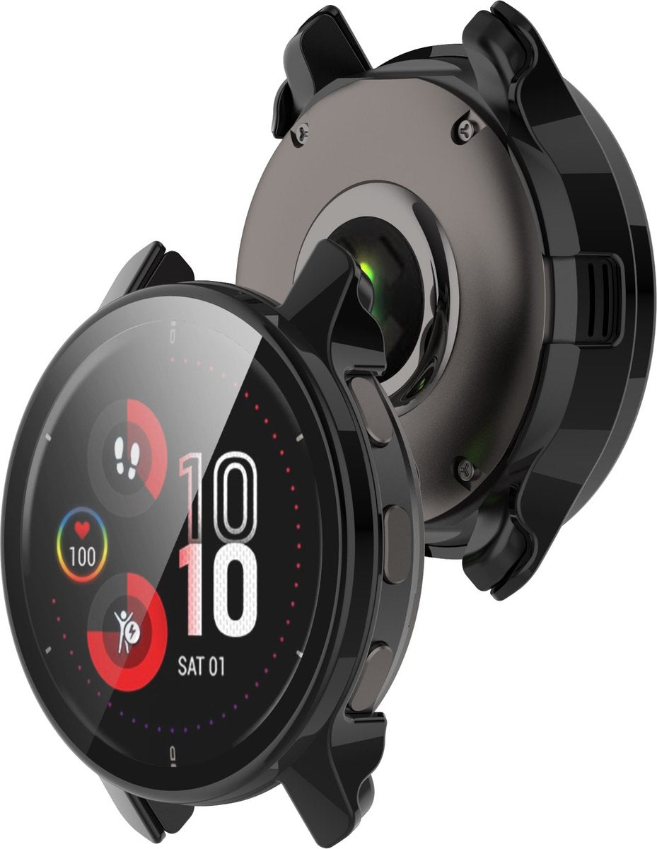 YONO Case geschikt voor Garmin Venu 2 Plus - Screen Protector Hoesje - Full Cover Bumper - Zwart