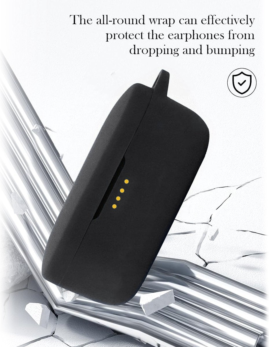 YONO Soft Case geschikt voor Denon PerL Pro / PerL Earbuds - Siliconen Hoesje - Zwart