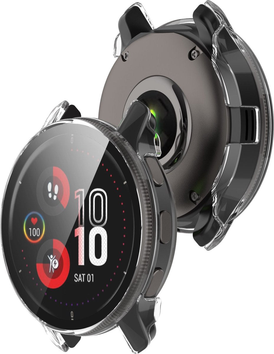 YONO Case geschikt voor Garmin Venu 2 Plus - Screen Protector Hoesje - Full Cover Bumper - Transparant