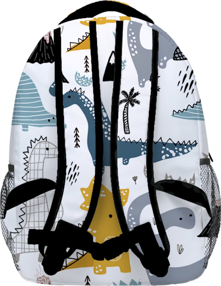 YONO Kinder Rugzak Dino - Rugtas voor Jongens en Meisjes - Kleuter - Peuter - Schooltas Basisschool - 7.5 L - Dinosaurus Wit
