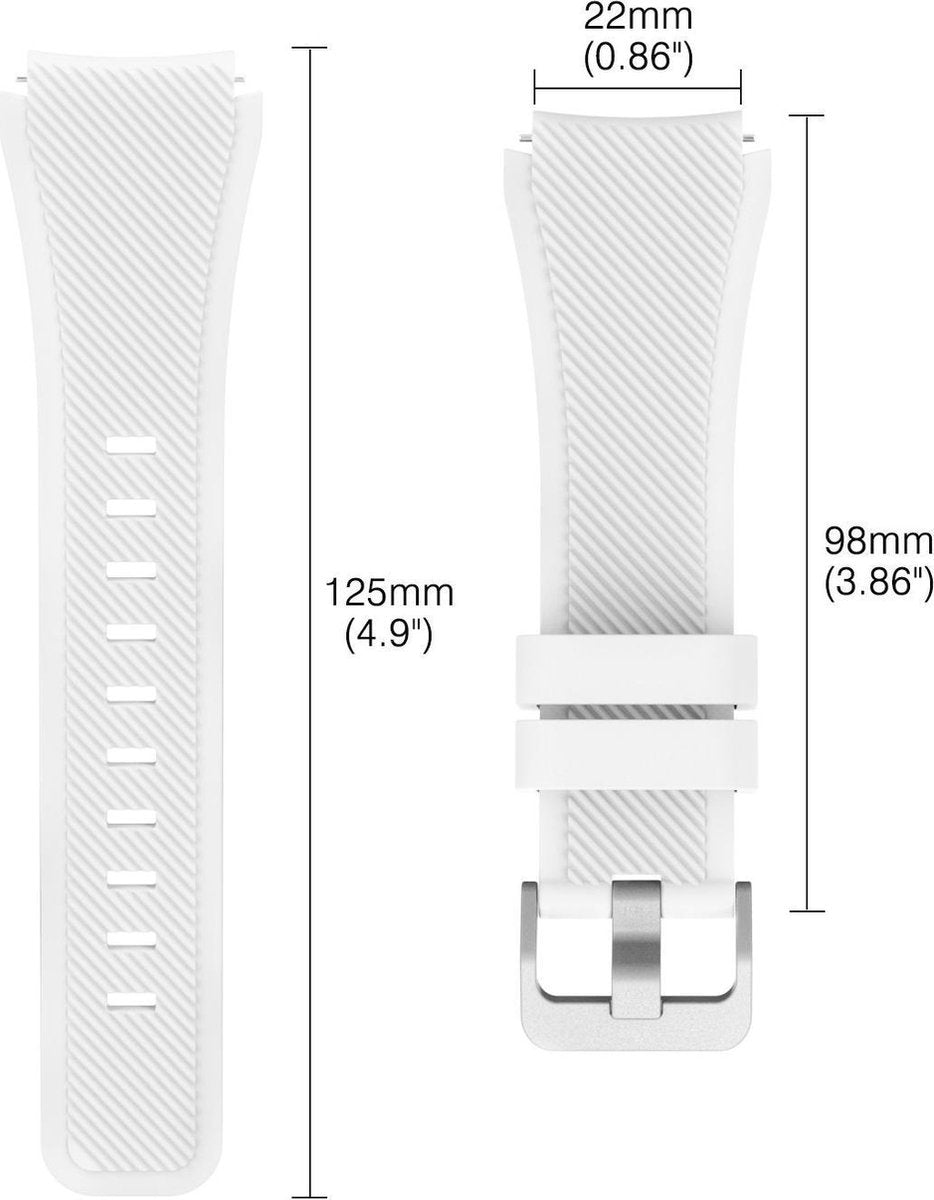 YONO Classic Bandje 22mm - Horlogebandje geschikt voor Samsung Galaxy Watch 46mm / 3 (45mm) / Gear s3 - Polar Vantage M2 / Grit X - Garmin Vivoactive 4 / Venu 2 - Huawei Watch GT 3 (pro) / 2 - Amazfit GTR - Wit