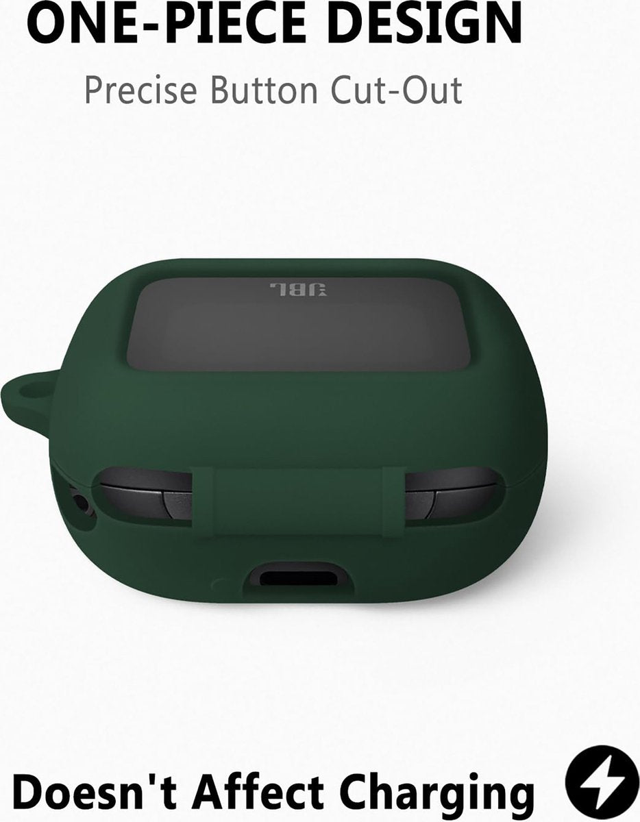YONO Soft Case geschikt voor JBL Live Beam 3 / Buds 3 / Flex 3 - Siliconen Hoesje - Donkergroen