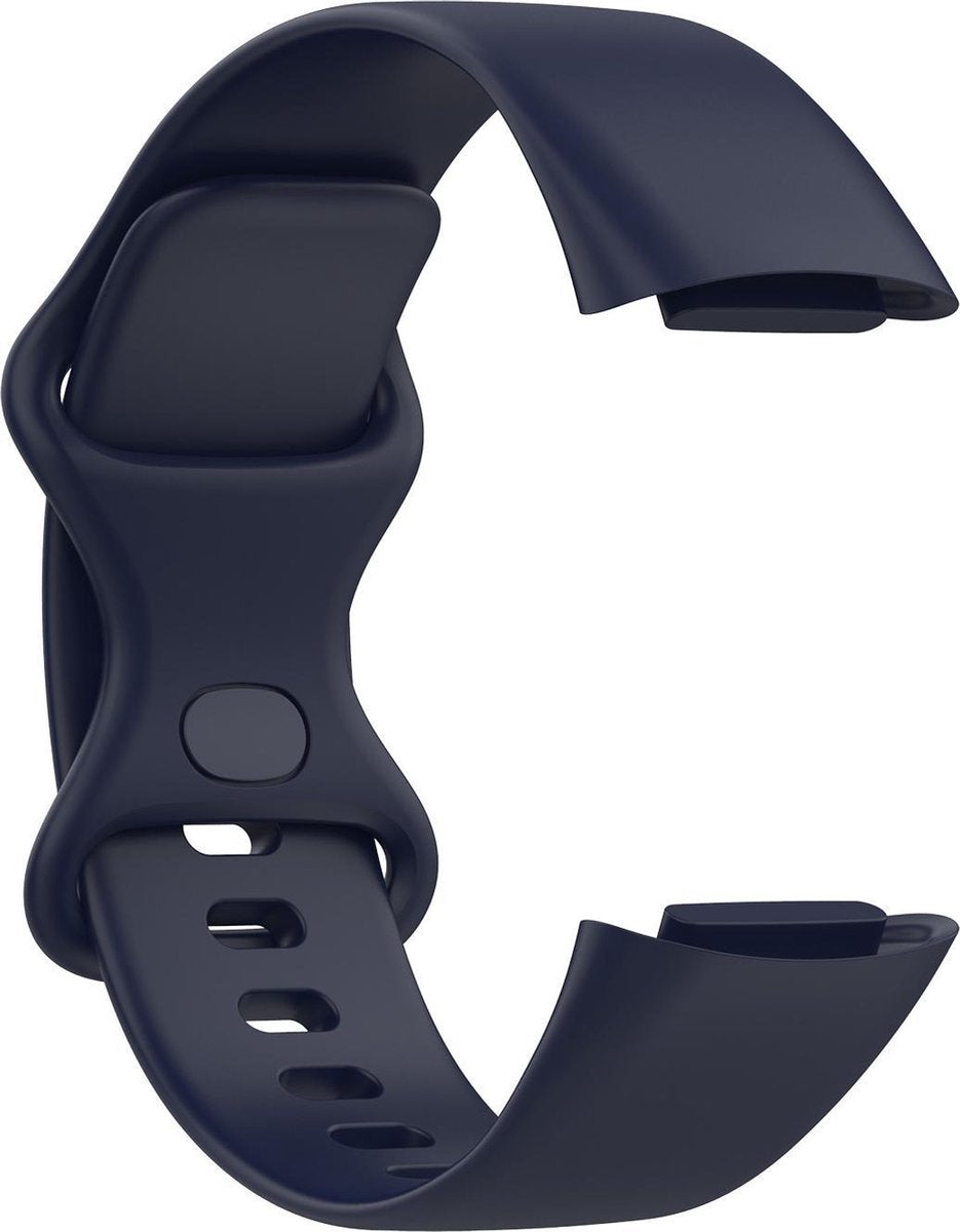 YONO Siliconen Bandje geschikt voor Fitbit Charge 5 / 6 - Donkerblauw - Large