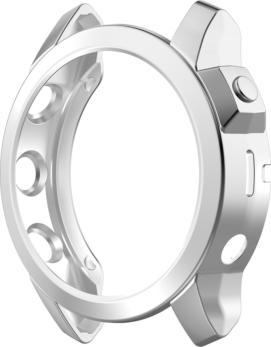 YONO Bumper geschikt voor Garmin Fenix 7S - Siliconen Hoesje - Bescherming Case - Zilver