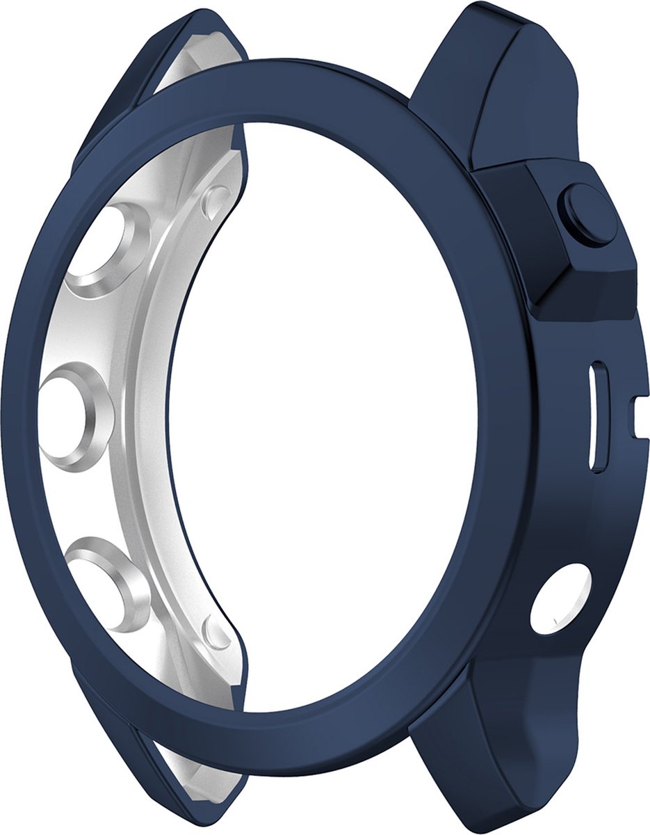 YONO Bumper geschikt voor Garmin Fenix 7X - Siliconen Hoesje - Bescherming Case - Donkerblauw