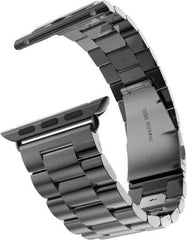 YONO Luxe Metalen Schakel Band geschikt voor Apple Watch - 42 / 44 / 45 / 49 mm - RVS Stalen iWatch Armband - Zwart