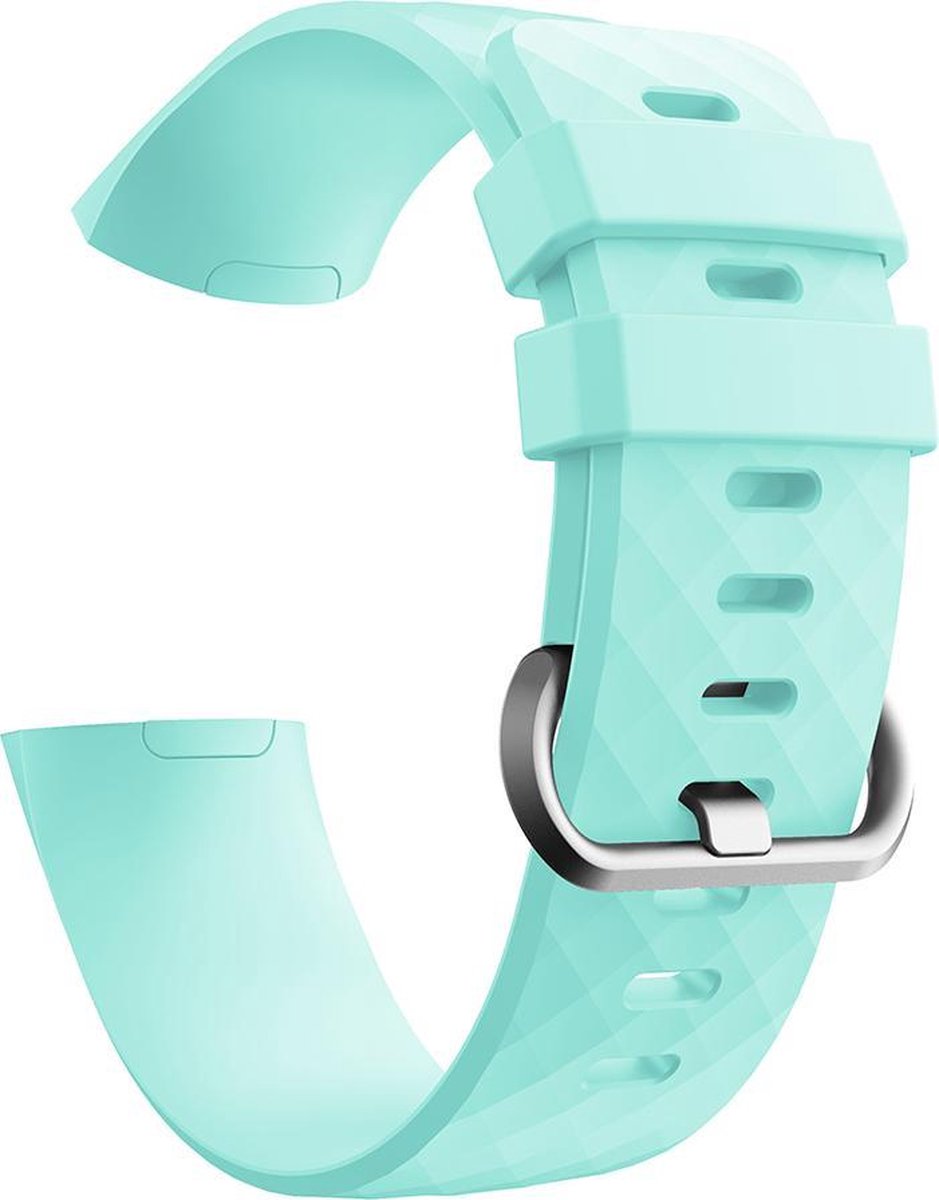YONO Siliconen Bandje geschikt voor Fitbit Charge 4 / 3 – Mintgroen – Large