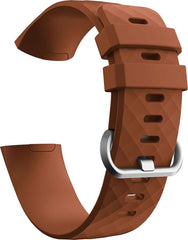 YONO Bandje geschikt voor Fitbit Charge 4/3 – Siliconen – Bruin – Small