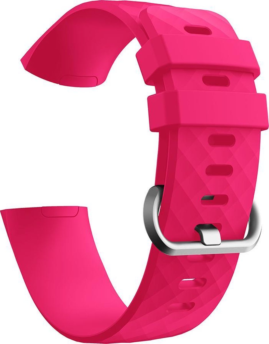 YONO Siliconen Bandje geschikt voor Fitbit Charge 4 / 3 – Roze – Small