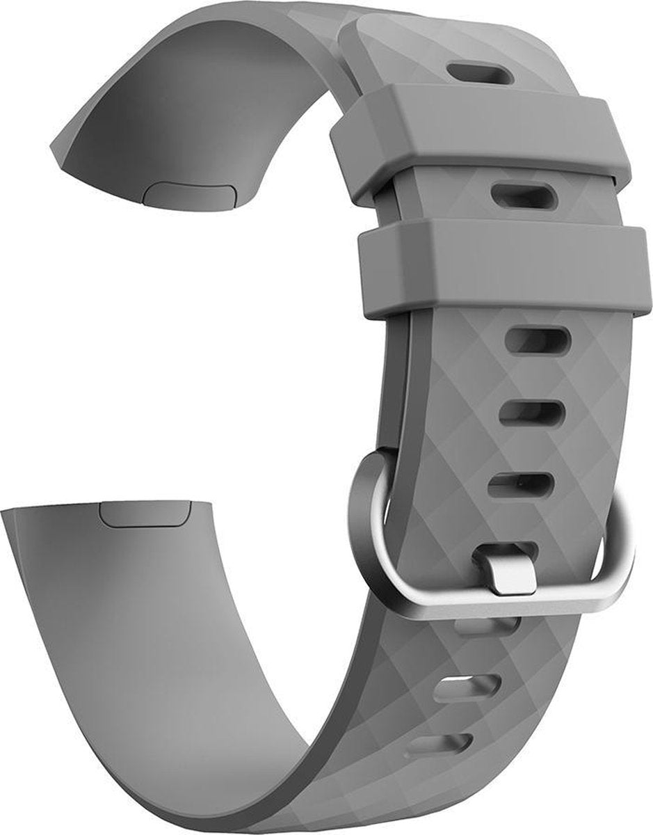 YONO Bandje geschikt voor Fitbit Charge 4 / 3 – Siliconen – Grijs – Small