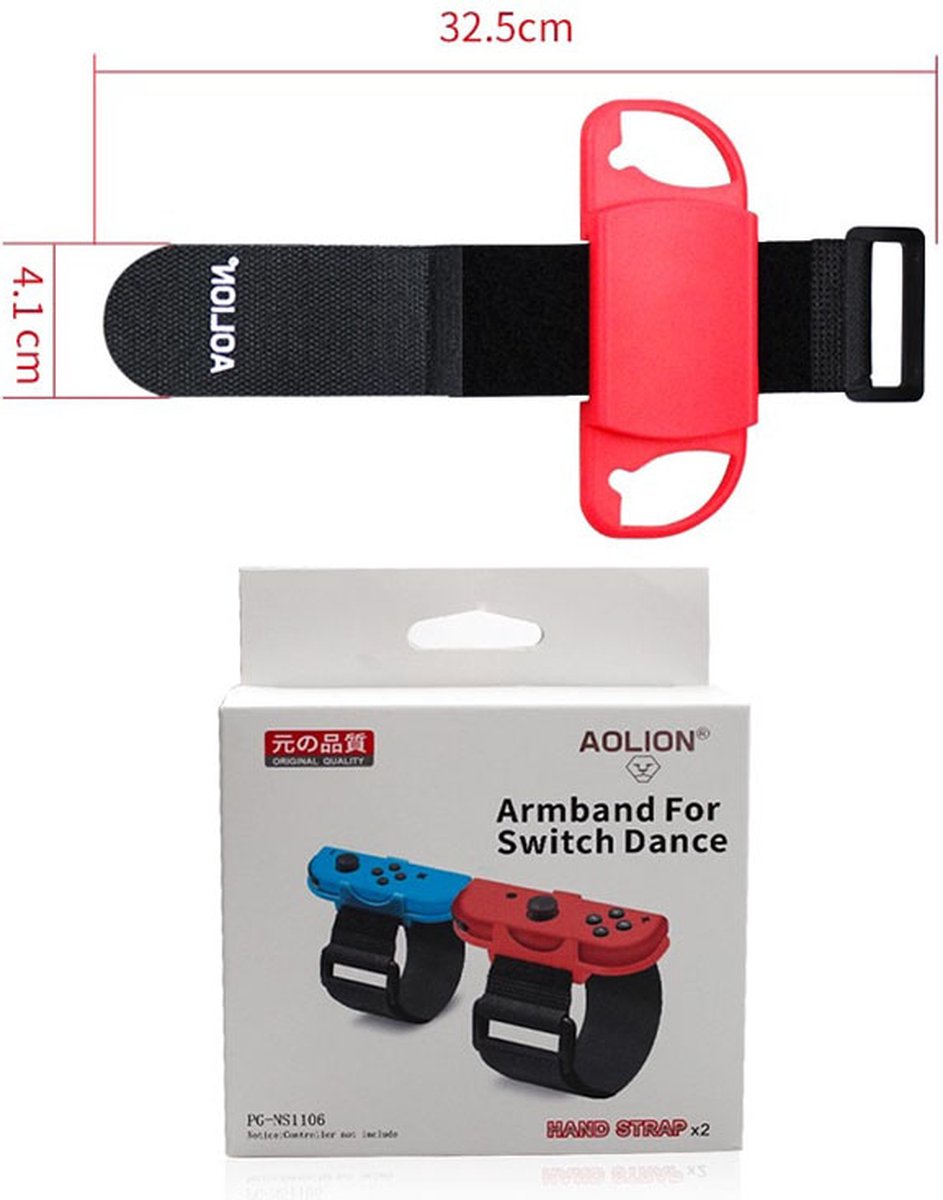 Aolion Hand Strap - geschikt voor Nintendo Switch Joy Con - Polsband geschikt voor Just Dance - 2 Stuks