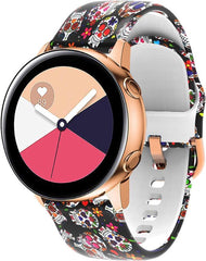 YONO Siliconen Special Bandje 20mm - Horlogebandje geschikt voor Samsung Galaxy Watch 7 / 6 / 5 / Pro / 4 / 3 / Active 2 - Garmin Approach / Forerunner / Venu 2 Plus / SQ / Vivomove - Polar Ignite / Unite – Huawei - Skull