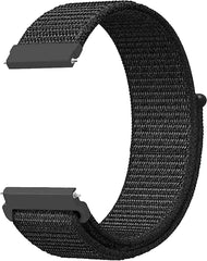 YONO Nylon Velcro Smartwatch Bandje 20mm - Horlogebandje geschikt voor Samsung Galaxy Watch 7 / 6 / 5 / Pro / 4 / 3 / Active 2 - Polar Ignite / Unite – Huawei - Zwart