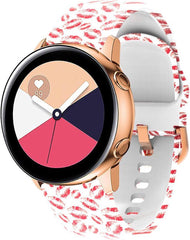 YONO Siliconen Special Bandje 20mm - Horlogebandje geschikt voor Samsung Galaxy Watch 7 / 6 / 5 / Pro / 4 / 3 / Active 2 - Polar Ignite / Unite – Huawei - Kusje