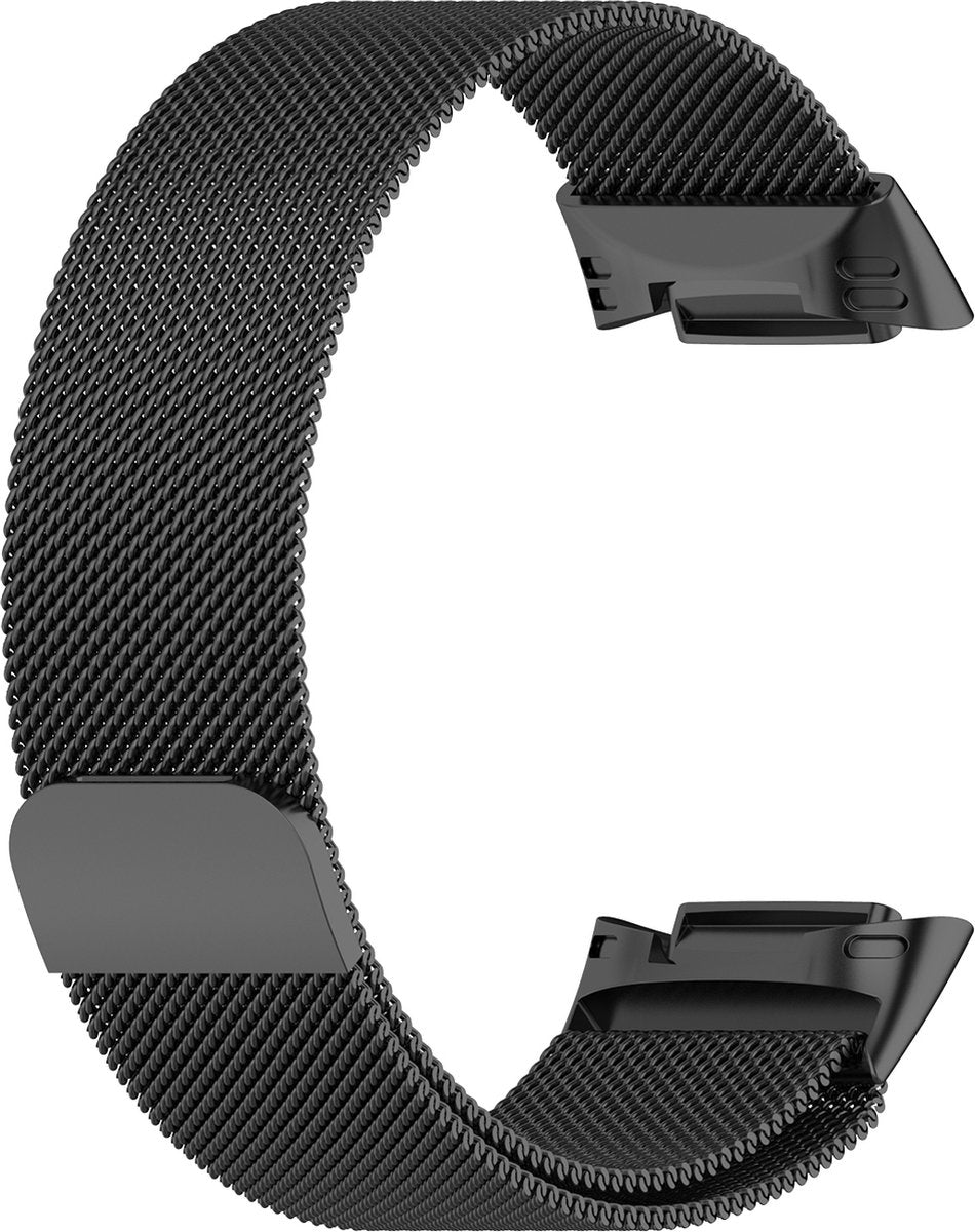 YONO Milanees Bandje geschikt voor Fitbit Charge 5 / 6 - Milanese Vervangende Armband - Zwart