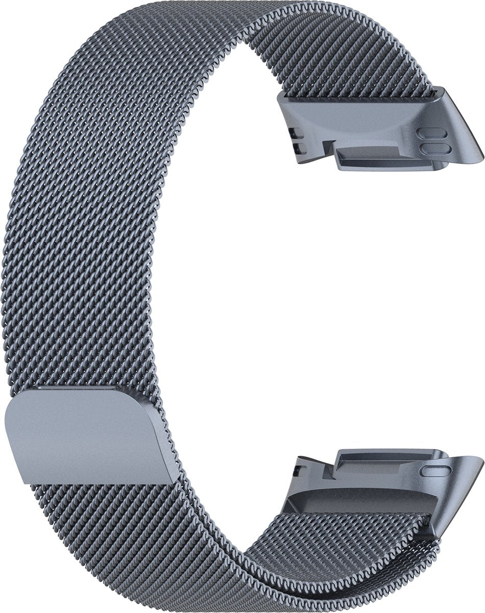 YONO Milanees Bandje geschikt voor Fitbit Charge 5 / 6 - Milanese Vervangende Armband - Grijs
