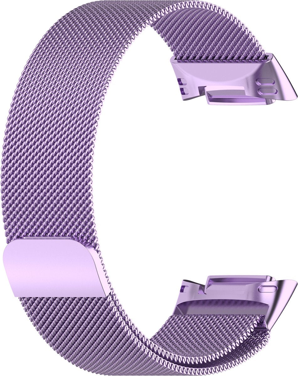 YONO Milanees Bandje geschikt voor Fitbit Charge 5 / 6 - Milanese Vervangende Armband - Paars