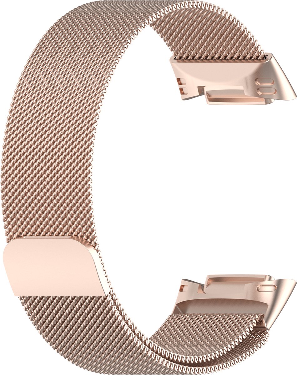YONO Milanees Bandje geschikt voor Fitbit Charge 5 / 6 - Milanese Vervangende Armband - Champagne