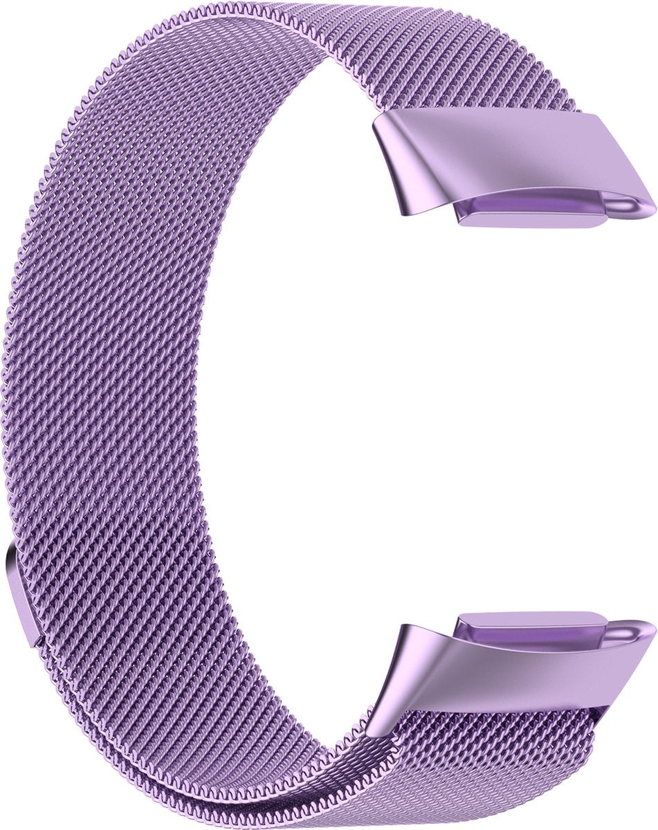 YONO Milanees Bandje geschikt voor Fitbit Charge 5 / 6 - Milanese Vervangende Armband - Paars