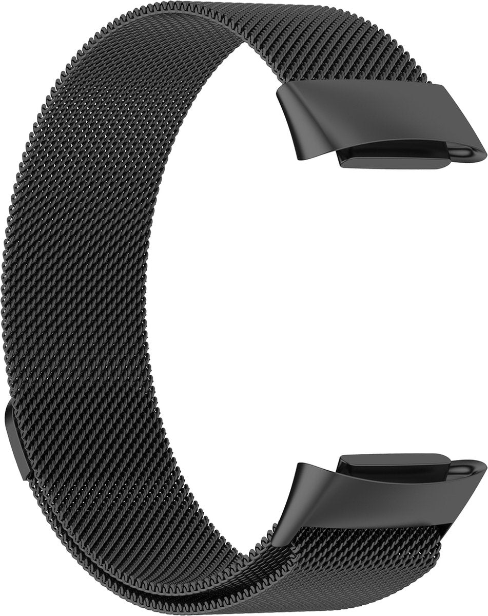 YONO Milanees Bandje geschikt voor Fitbit Charge 5 / 6 - Milanese Vervangende Armband - Zwart