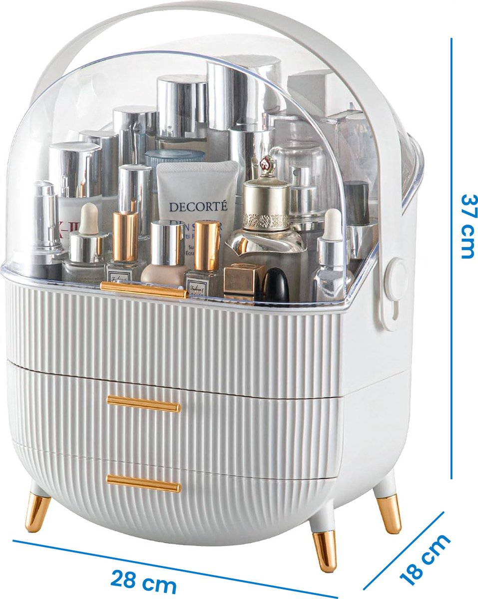 YONO Make Up Organizer Ladekast - Opbergdoos voor Skincare en Sieraden - XL - Wit