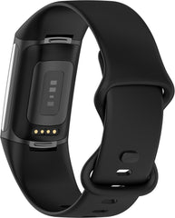 YONO Siliconen Bandje geschikt voor Fitbit Charge 5 / 6 - Zwart - Small