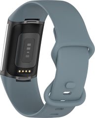 YONO Siliconen Bandje geschikt voor Fitbit Charge 5 / 6 - Leisteen - Large