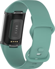 YONO Siliconen Bandje geschikt voor Fitbit Charge 5 / 6 - Groen - Large