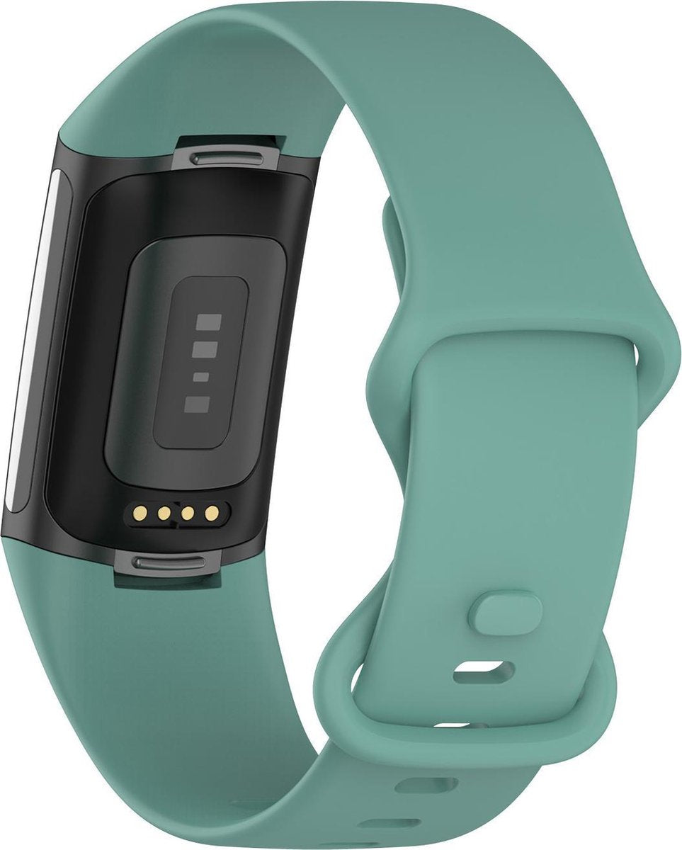 YONO Siliconen Bandje geschikt voor Fitbit Charge 5 / 6 - Groen - Small