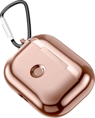 YONO Hoesje geschikt voor Airpods Pro 1/2 – Metallic Soft Case – Rose Goud