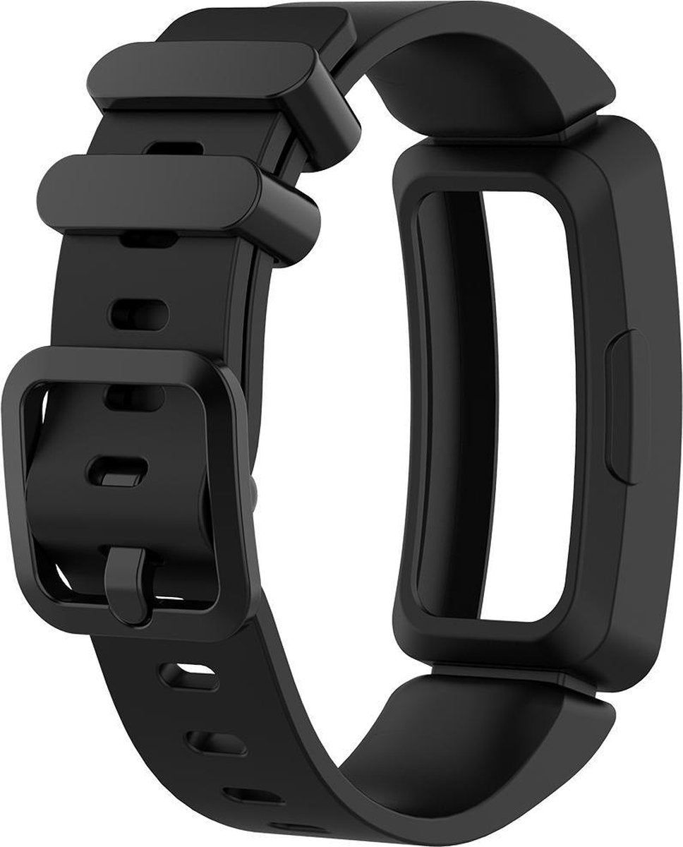 YONO Siliconen Bandje - Geschikt voor Fitbit Ace 2 Kids - Zwart