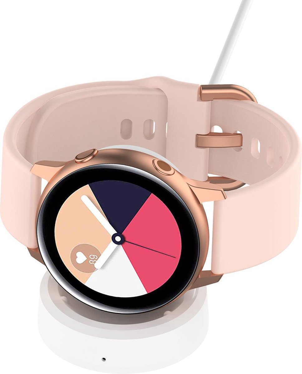 YONO Oplader Dock geschikt voor Samsung Galaxy Watch 5 - 4 - 3 - Active 2 - Wireless Charger Stand – Wit