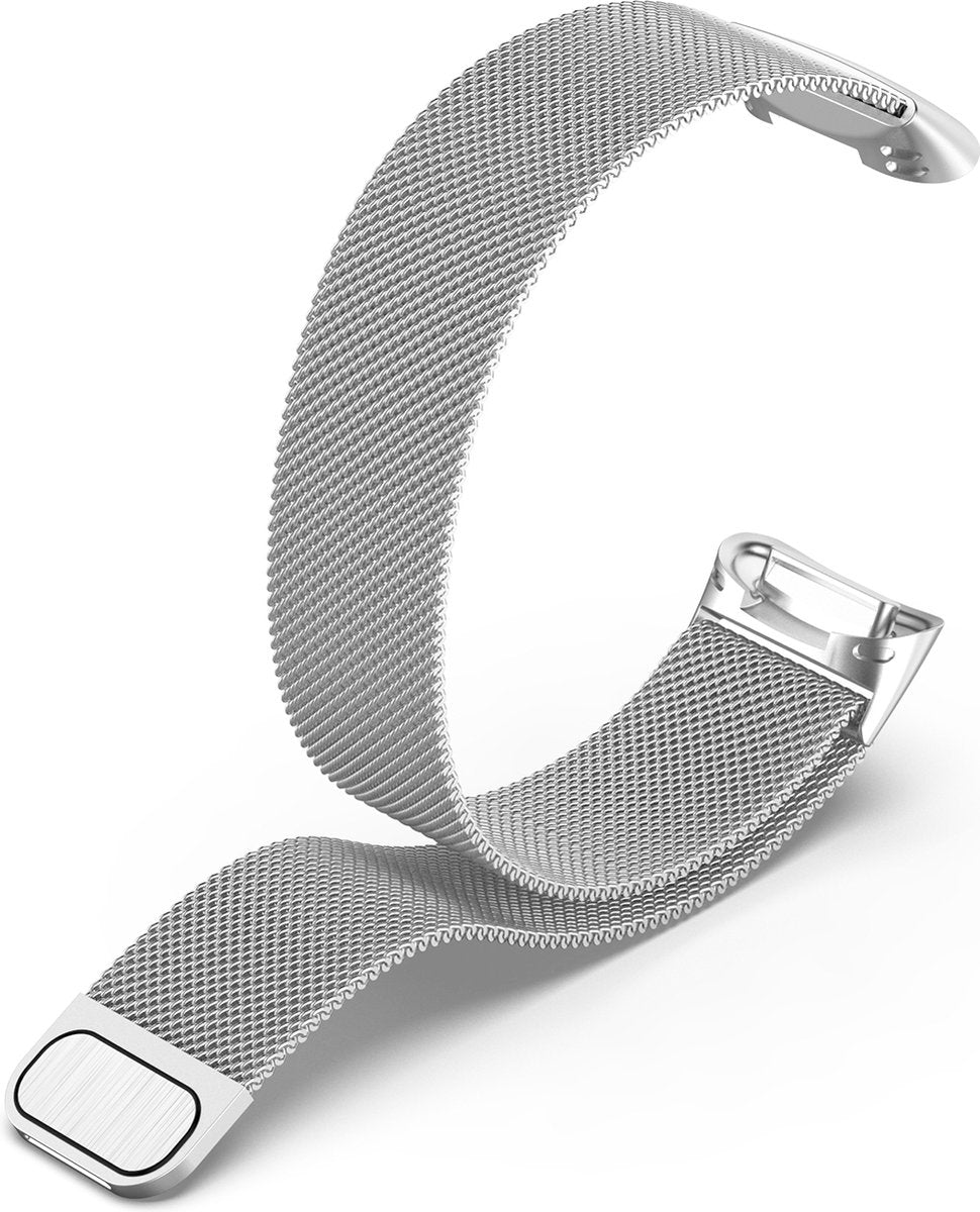 YONO Milanees Bandje geschikt voor Fitbit Charge 5 / 6 - Milanese Vervangende Armband - Zilver