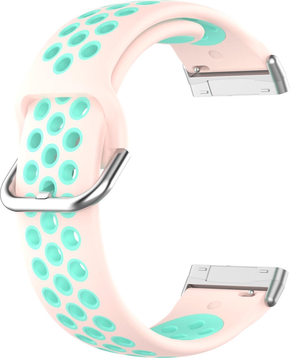 YONO Bandje geschikt voor Fitbit Versa 3 / Sense - Sport Air - Lichtroze / Turquoise