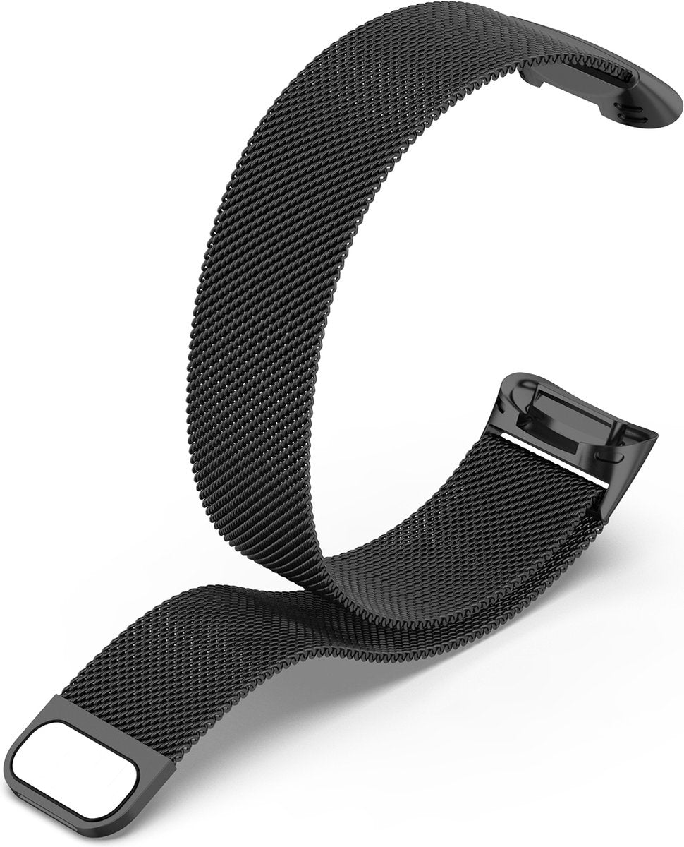YONO Milanees Bandje geschikt voor Fitbit Charge 5 / 6 - Milanese Vervangende Armband - Zwart