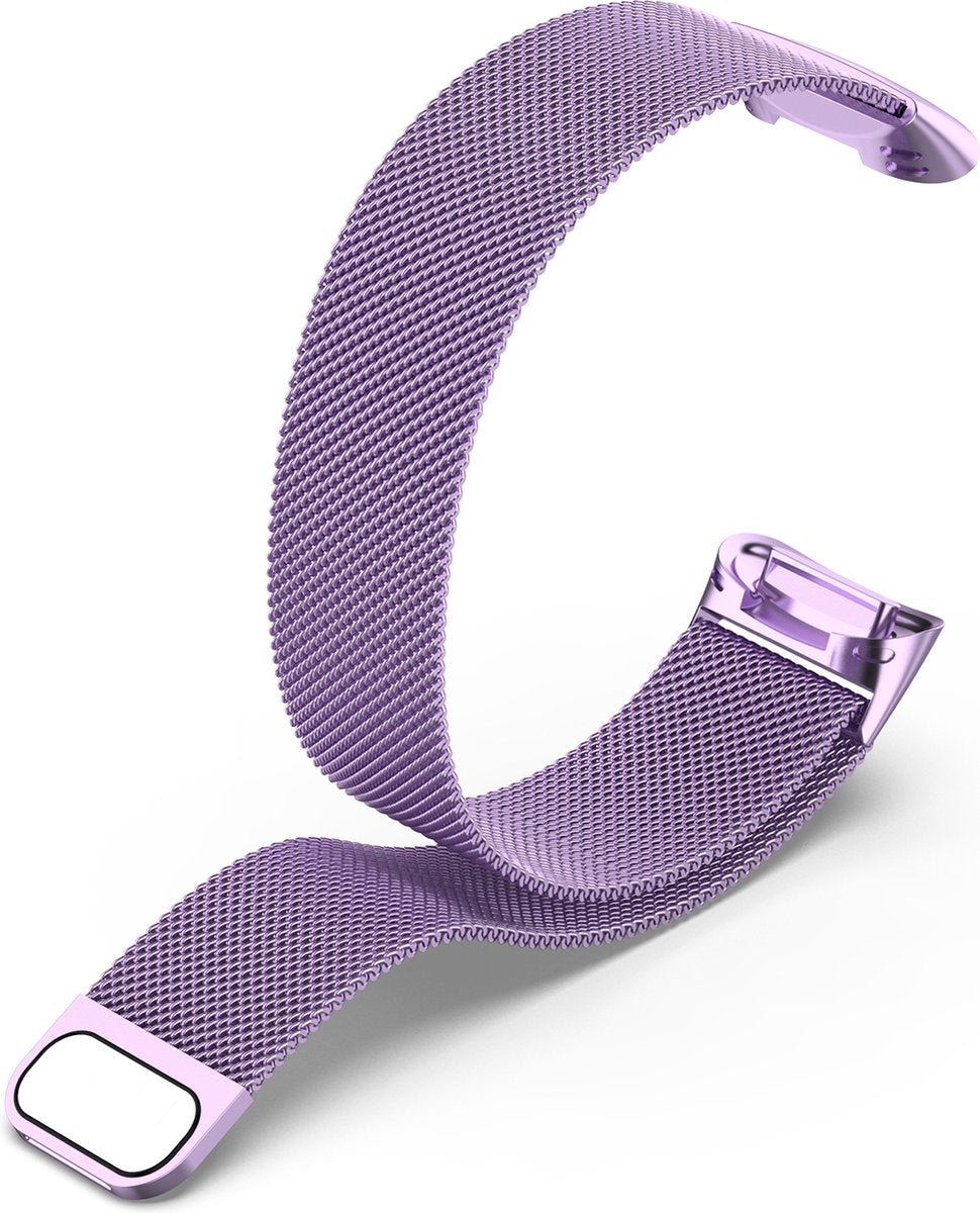 YONO Milanees Bandje geschikt voor Fitbit Charge 5 / 6 - Milanese Vervangende Armband - Paars