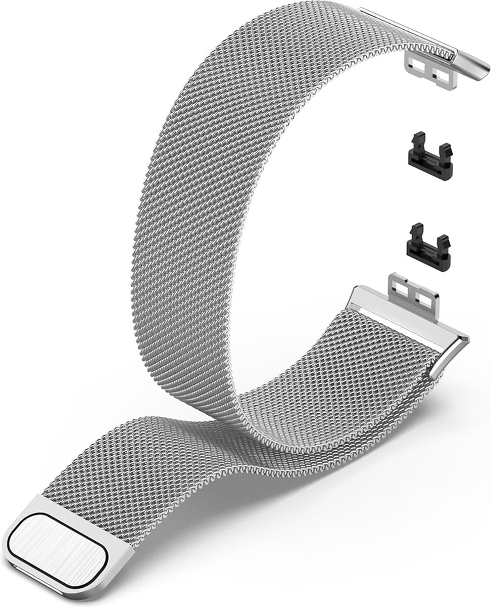 YONO Milanees Bandje geschikt voor Huawei Watch Fit - Milanese Vervangende Armband - Zilver