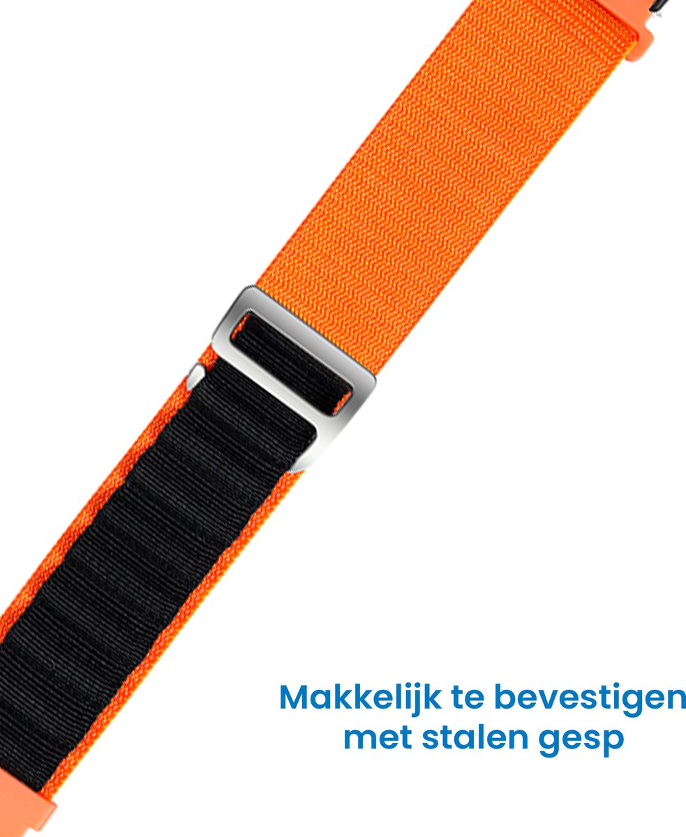 YONO Nylon Loop Bandje geschikt voor Fitbit Versa 4 / Sense 2 - Oranje