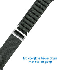 YONO Nylon Loop Bandje geschikt voor Fitbit Versa 4 / Sense 2 - Donkergroen