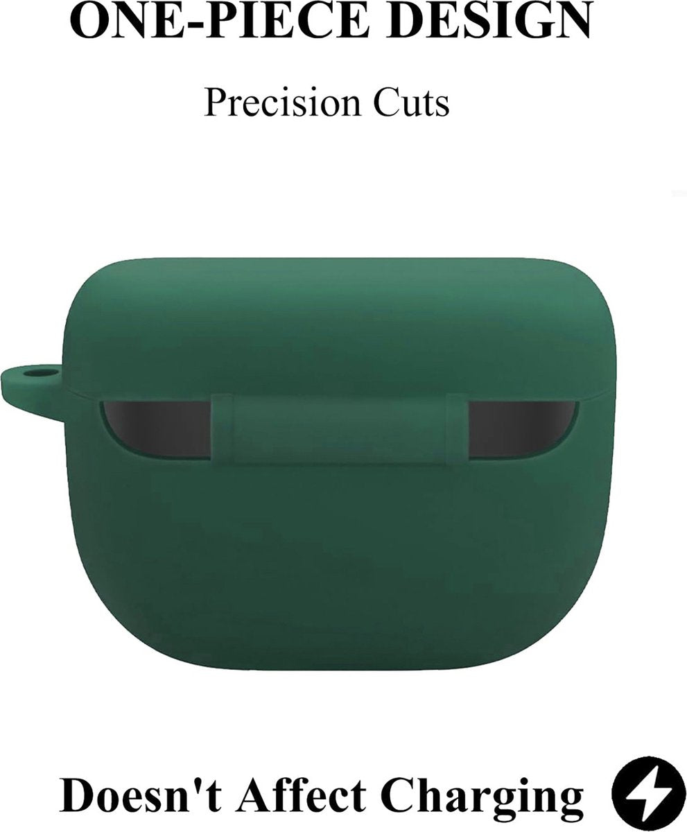 YONO Soft Case geschikt voor Jabra Elite 8 Active / Elite 10 - Siliconen Hoesje - Donkergroen