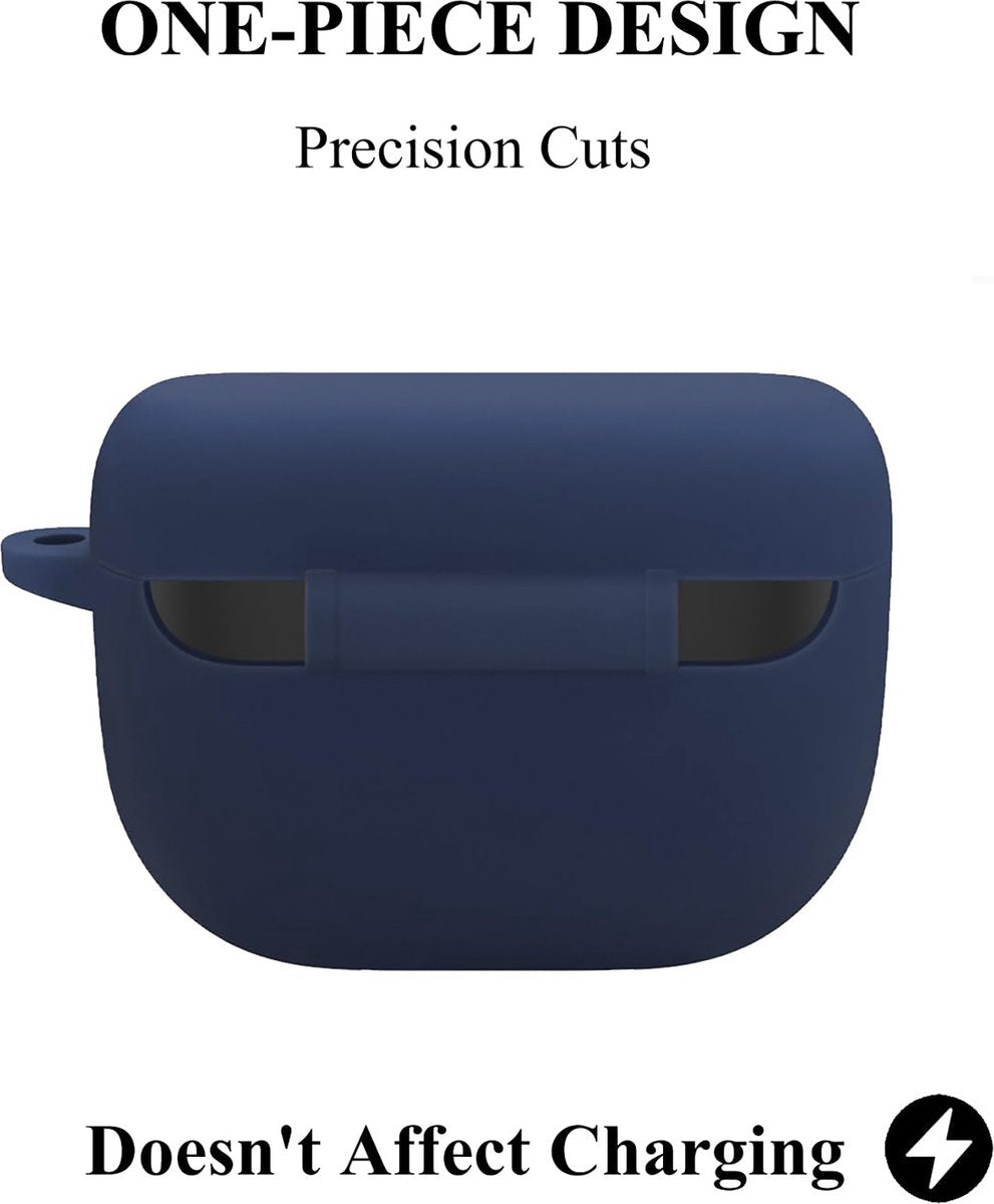 YONO Soft Case geschikt voor Jabra Elite 8 Active / Elite 10 - Siliconen Hoesje - Donkerblauw