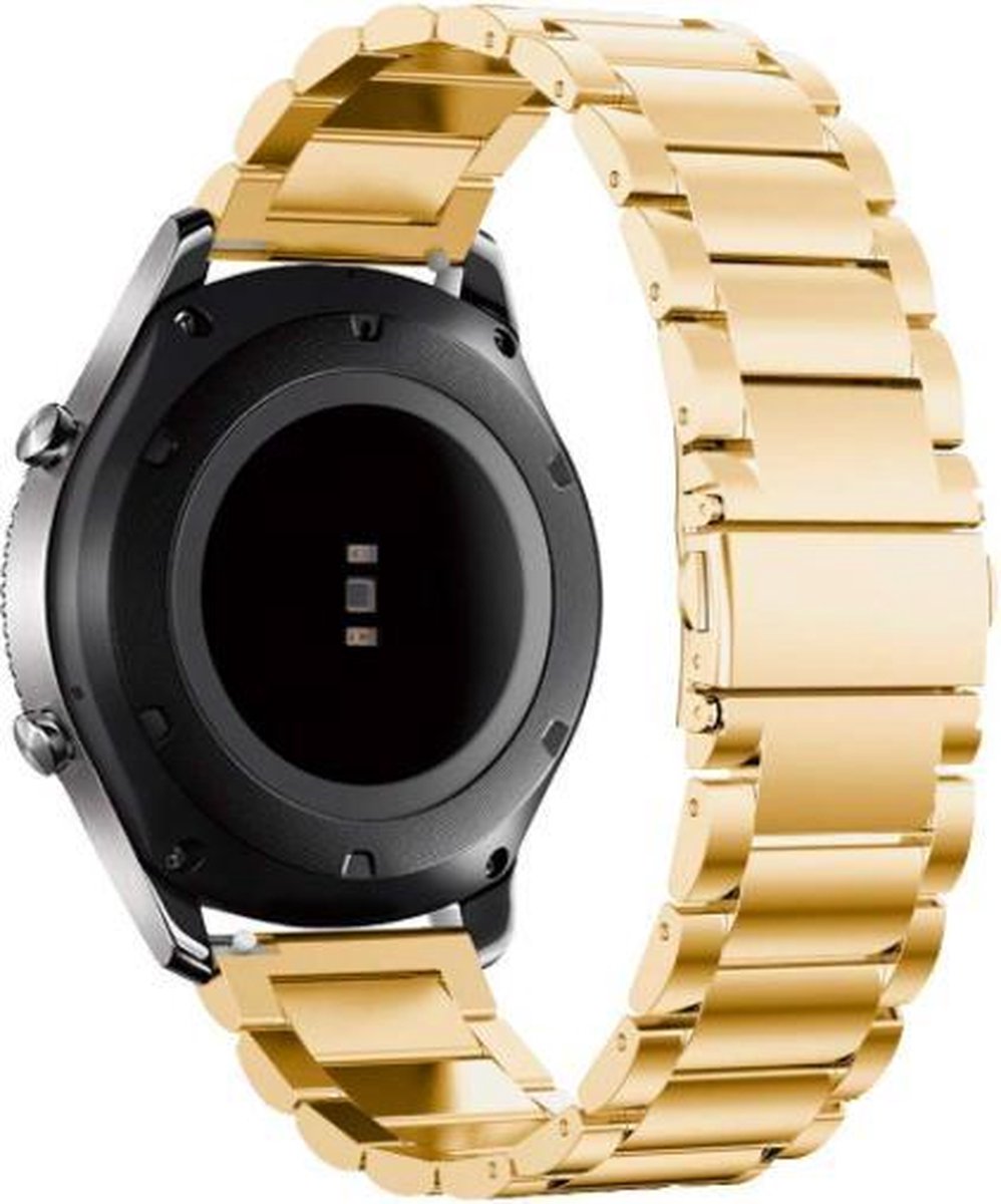 YONO Metalen Bandje Goud geschikt voor Samsung Gear S3 en Galaxy Watch 46mm – Vervangende Schakel Armband