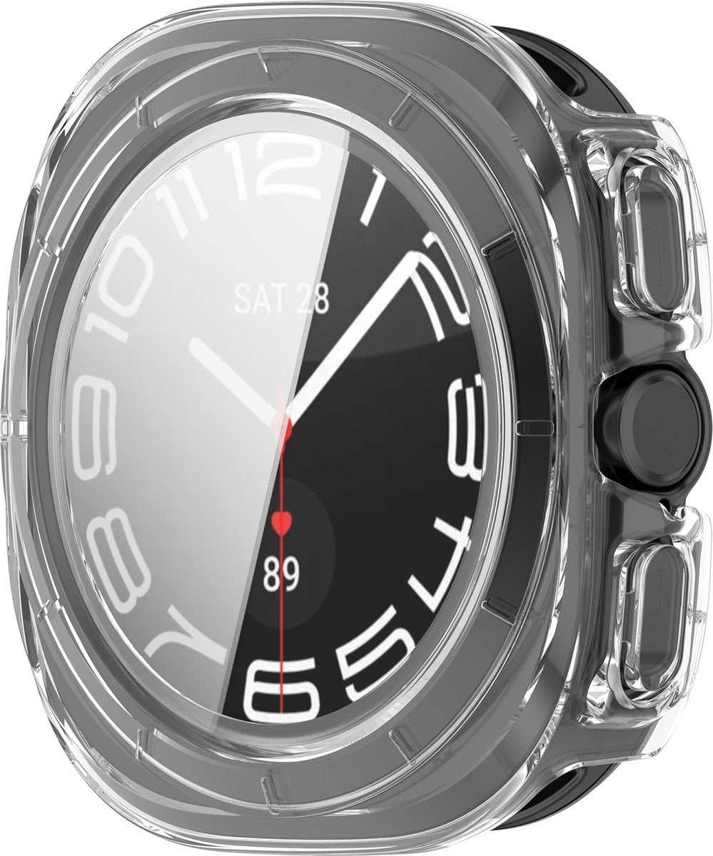 YONO Hoesje geschikt voor Samsung Galaxy Watch Ultra - 47mm - Screen Protector Bumper Case - Transparant