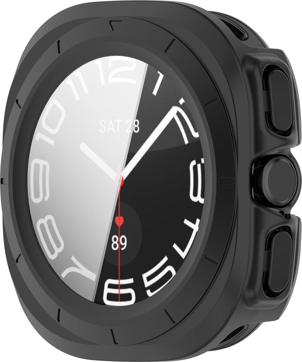 YONO Hoesje geschikt voor Samsung Galaxy Watch Ultra - 47mm - Screen Protector Bumper Case - Zwart