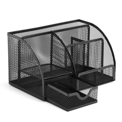 YONO Bureau Houder Organizer - Pennen Bakje met Lade - Pennenhouder - Metaal - Zwart