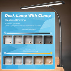 YONO Bureaulamp met Klem - Zwart